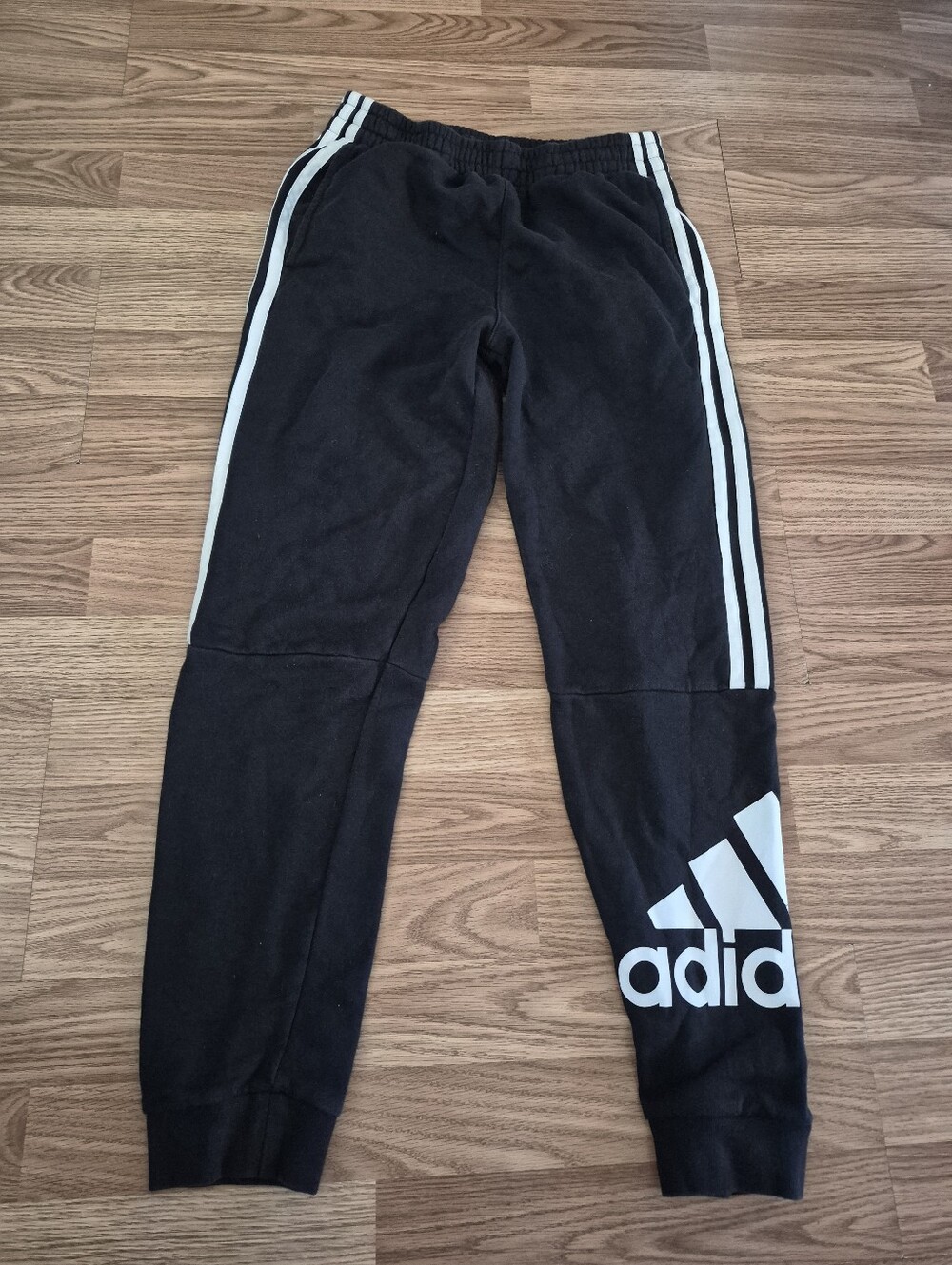 Adidas Black Sweatpants with White Stripes Youth Pants
